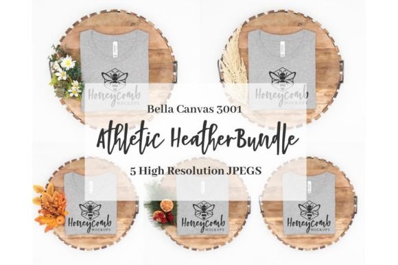 3001 Athletic Heather Mockup Bundle for Graphics and T-Shirts