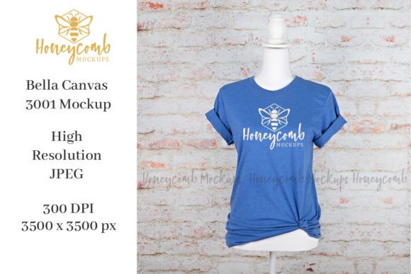 BC3001 Heather Royal T-Shirt Graphics