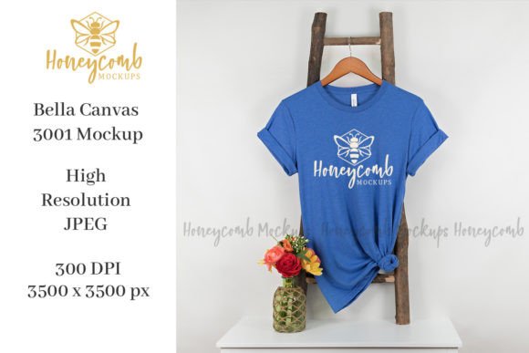 BC3001 Heather True Royal Graphics for T-Shirts