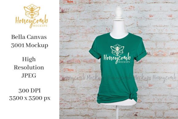Bella Canvas 3001 Kelly T-Shirt Mockup Graphics