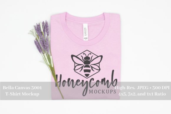 Bella Canvas 3001 Lilac Mockup for Graphics and T-Shirts
