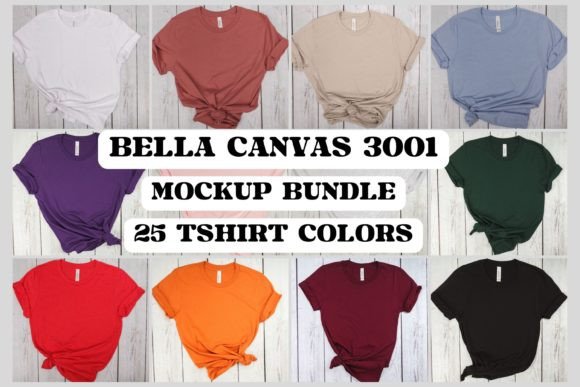 Bella Canvas 3001 Mockup Bundle: T-Shirts & Graphics