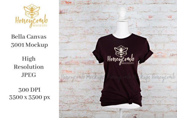 Bella Canvas 3001 Oxford Black Mockup for Graphics and T-Shirts
