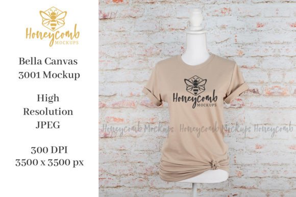 Bella Canvas 3001 Tan Mockup: Graphics for T-Shirts
