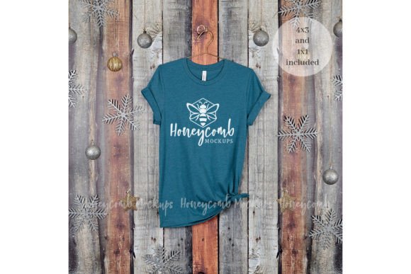 Christmas Heather Deep Teal 3001 Mockup Graphics