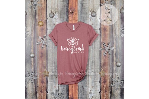Christmas Heather Mauve 3001 Mockup for Graphics & T-Shirts