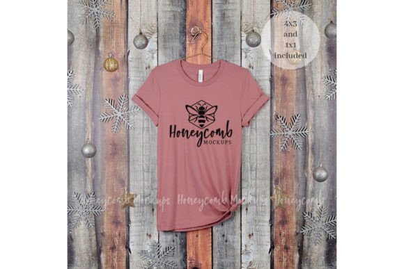 Christmas Mauve 3001 Mockup for T-Shirts Graphics