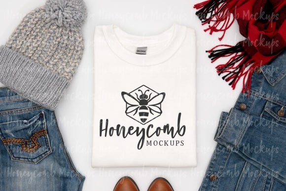 Gildan 18000 White Sweatshirt Mockup: Graphics for T-Shirts