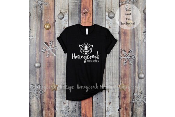 Graphics for T-Shirts: Christmas Heather Black 3001 Mockup