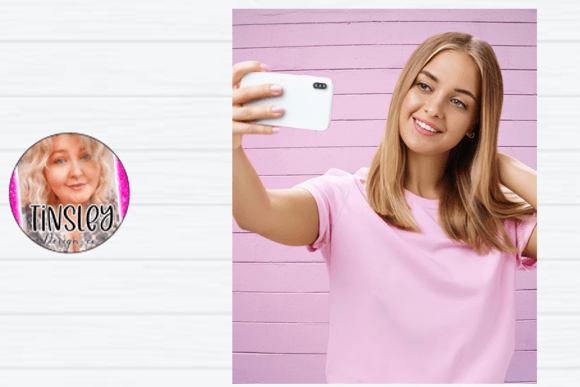 Review: Cute Selfie Girl Pink Shirt Mockup