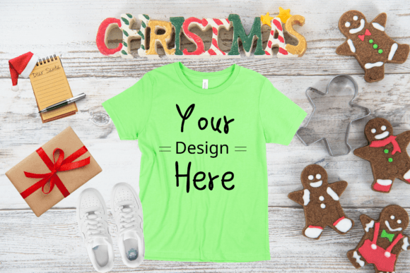 Reviewing the Christmas Neon Green T-Shirt Mockup