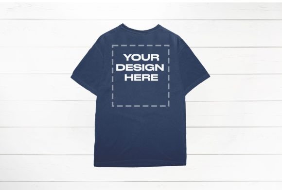 True Navy Mockup Back for Graphics & T-Shirts