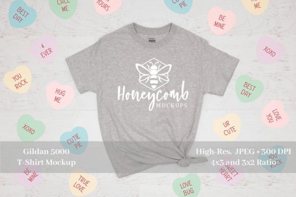 Valentines Gildan 5000 Sport Grey Mockup Graphics