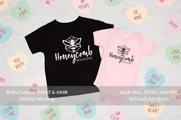 Valentines Sibling Mockup: Graphics for T-Shirts